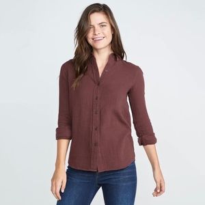 Marine Layer Delilah Button Down in Raisin